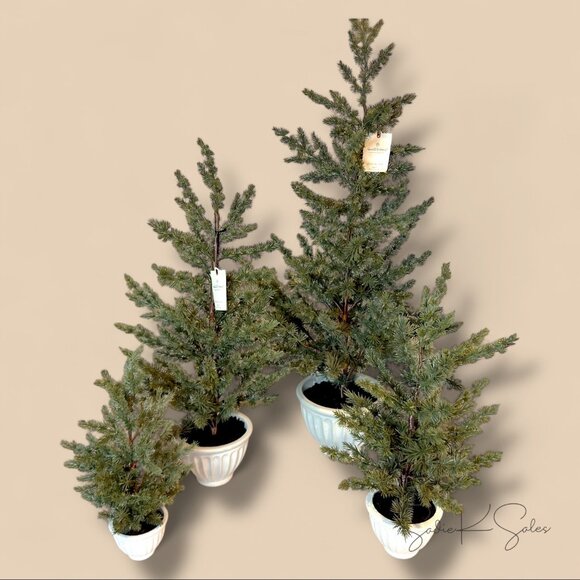 16" Faux Spruce Tree Fluted Porch Pot -Hearth & Hand Magnolia Christmas 2024 NWT - Picture 6 of 6